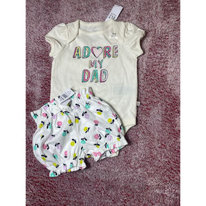 Baby GAP Matching Set 3-6 Months “adore my dad” Bodysuit & Shorts